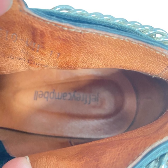 Jeffrey Campbell Sergio Boots Black Leather Chain Zipper Metal Heel booty sz 11 - Picture 11 of 16